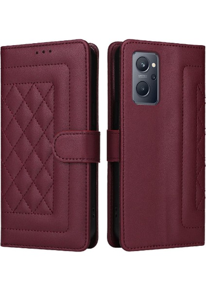 Realme 9i Basit Iş Darbeye Deri Çanta Cüzdan Için Flip Case (Yurt Dışından)