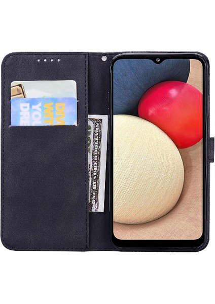 Kart Yuvası Standı Flip ile Samsung Galaxy A03S Deri Cüzdan Için Kılıf (Yurt Dışından)
