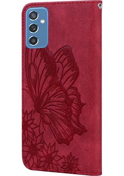 Samsung Galaxy M52 5g Için Kılıf Kart Yuvası Standı Deri ile Büyük Kelebek (Yurt Dışından)
