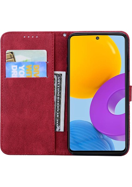 Samsung Galaxy M52 5g Için Kılıf Kart Yuvası Standı Deri ile Büyük Kelebek (Yurt Dışından)