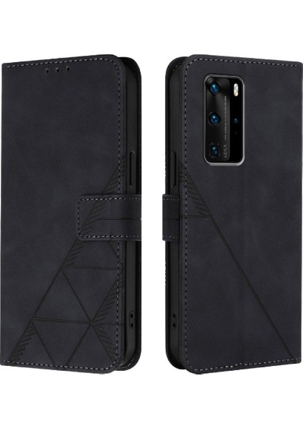 Manyi Mall Huawei P40 Pro Flip Folio Kitap Koruyucu Kredi Kartı Tutucu Pu (Yurt Dışından)