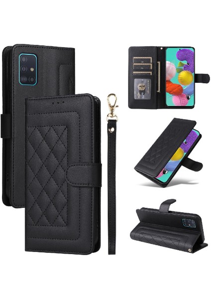 Manyi Mall Samsung Galaxy A51 Cüzdan Için Flip Case Basit Iş Darbeye Dayanıklı Kapak (Yurt Dışından)