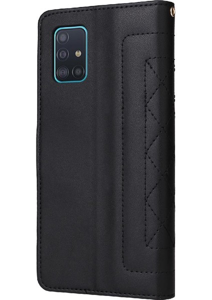 Manyi Mall Samsung Galaxy A51 Cüzdan Için Flip Case Basit Iş Darbeye Dayanıklı Kapak (Yurt Dışından)