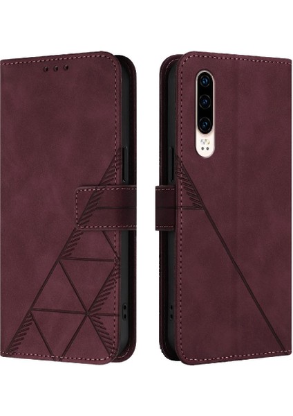 Huawei P30 Kredi Kartı Tutucu Flip Folio Kitap Koruyucu Cüzdan Için Kılıf (Yurt Dışından)