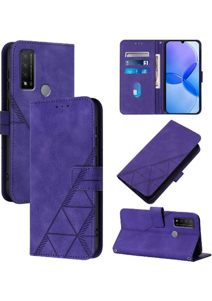 Tcl 20R Flip Folio Kitap Koruyucu Pu Deri Kredi Kartı Tutucu Için Kılıf (Yurt Dışından)