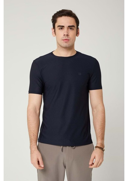 Sıfır Yaka Likralı Spandex Kumaş Erkek Tshirt