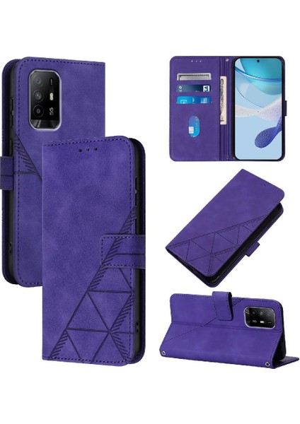 Oppo Için Kılıf A74 4G/A95 4g Cüzdan Kapak Pu Deri Kredi Kartı Tutucu (Yurt Dışından)