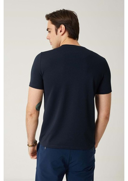 Sıfır Yaka Likralı Spandex Kumaş Erkek Tshirt