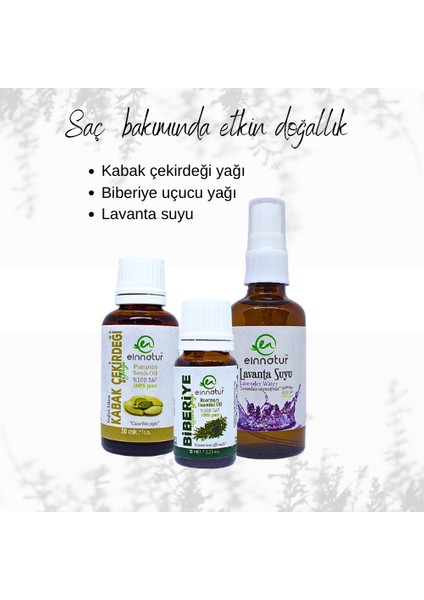 Saç Bakımında Etkin lık 3 Lü Etki Kabak Çekirdeği Yağı Biberiye Uçucu Yağı Lavanta Suyu bakım