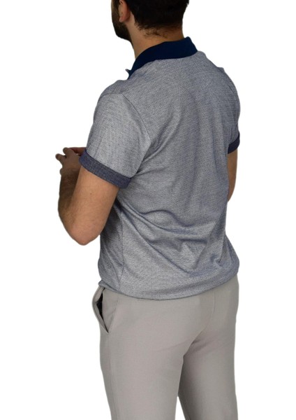 Erkek Polo Yaka Jakarlı Cepli Tişört R7520 BGL-ST03793
