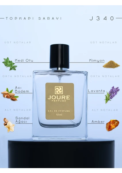 Perfume J340 Pudralı Vanilya Badem Kokulu 50ML Kalıcı Edp Erkek Parfüm