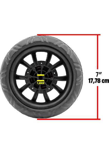 Bike And Art Bebek Puseti ve Pazar Arabası Uyumlu Lastik Teker Babyhope 7"