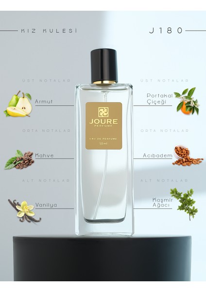 J180 - Tatlı Vanilya Kahve Kokulu 50ML Kalıcı Edp Kadın Parfüm