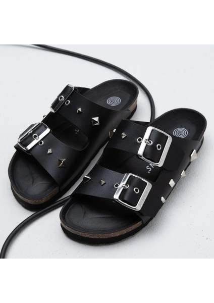 Kadın Terlik Honolulu Guıza G105589 Genuins Vegan Black fiyatları