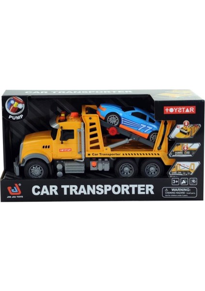 Araba Taşıyıcı Sarı 40 cm Damperli Kamyon Car Transporter