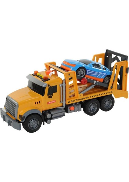 Araba Taşıyıcı Sarı 40 cm Damperli Kamyon Car Transporter