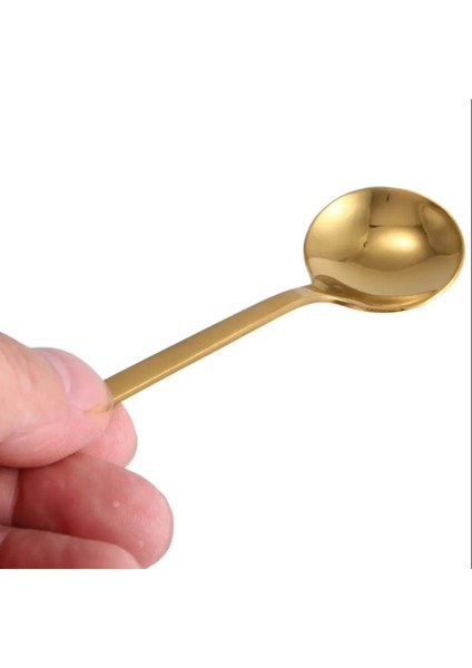 Lüks Mat Gold Kahve 6'lı Çay Kaşığı Seti, Kutulu fiyatları