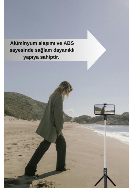 ZP23 Ayarlanabilir Bt 4.0 Kontrollü Tripodlu Selfie Çubuğu