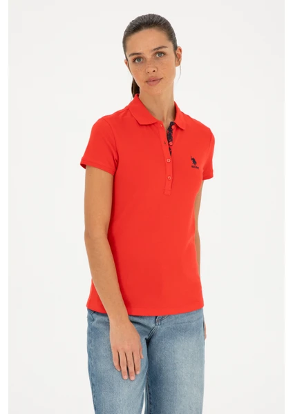 U.S. Polo Assn. Kadın Kırmızı Basic T-Shirt 50280060-VR030