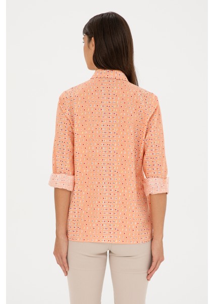 Kadın Somon Gömlek Desenli 50280941-VR047 indirimleri