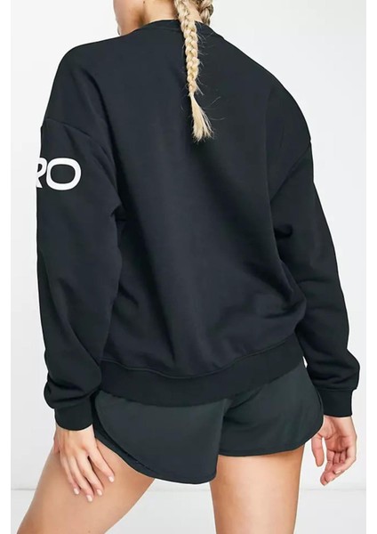 Dri-Fit Get Fit French Terry Graphic Bol Kesim Siyah Kadın Sweatshrit modelleri