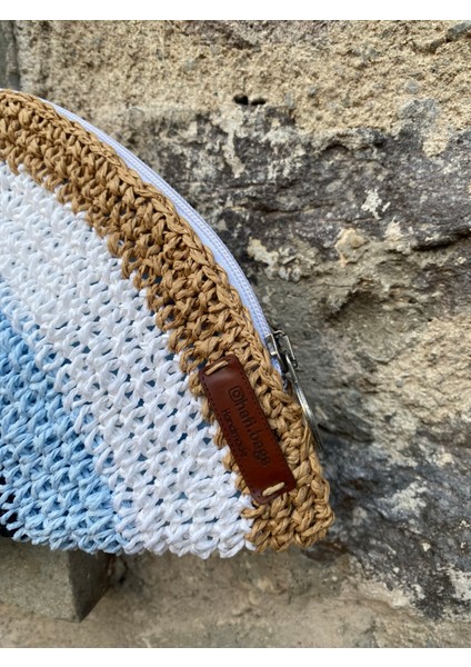 Yarım Ay Nazar Boncuklu Portföy Clutch Hasır Çanta fiyatları