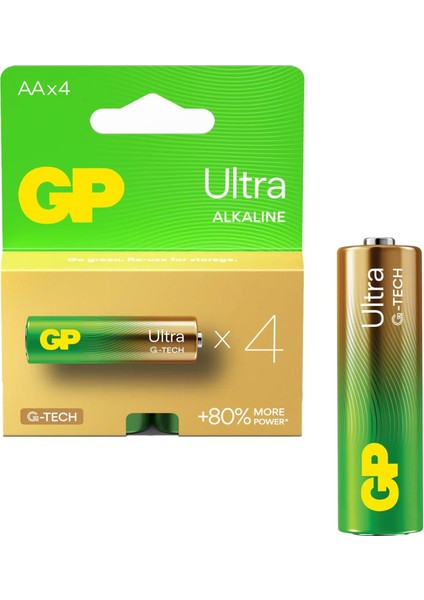 G-Tech GP-15AUETA21 Aa Kalem Pil Alkalin 4lü Paket