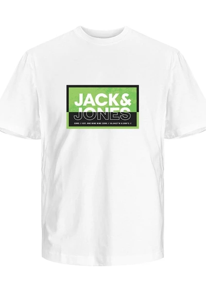 Jack & Jones Jcologan Summer Prınt Tee Crew Neck Fst 12259908 Beyaz