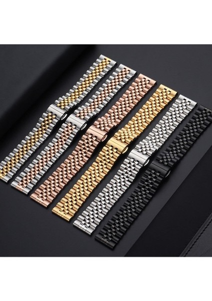 Amazfit Gtr Uyumlu Kordon Paslanmaz Metal Klipsli Rolex Kayış, Rose Gol fırsatları