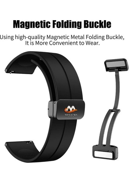 Amazfit Uyumlu Kordon Silikon Magnetik Spor Kayış, Turuncu