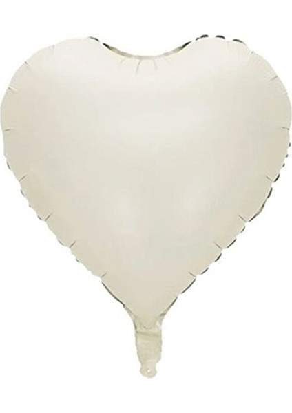 Retro Krem Renk Kalp Folyo Balon 18 Inç