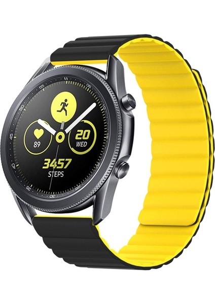 Amazfit Uyumlu Kordon Suni Deri Bakla Tasarım Kayış, Siyah-Sa