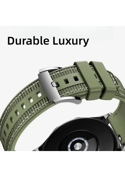 Amazfit Gtr/ Gtr 2/ Gtr 2e 47MM Uyumlu Kordon Silikon Kumaş Dikişli Metal Toka Kayış, Mavi indirimleri