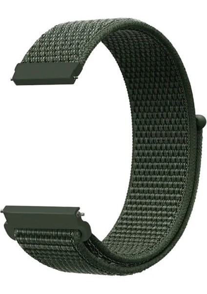 Amazfit Gts 3 / Gts 4 Mini Uyumlu Kordon Hasır Örgü Işlemeli Spor Yumuşak Kayış, Asker Yeşili