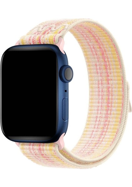 Apple Watch 2/3/Ultra Uyumlu Kordon Hasır Örgü Spor Nike Kayış, Pembe modelleri