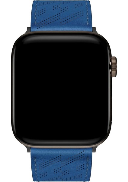 Apple Watch 2/3/4/5/6/7/8 Se 38-40-Uyumlu Kordon Deri Metal Tokalı Luxury Şık Kayış, Mavi