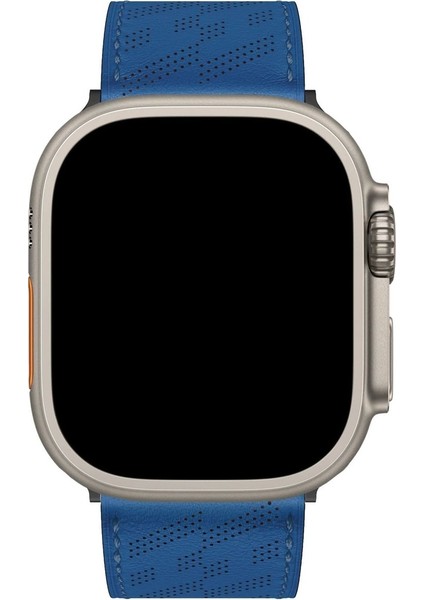 Apple Watch 2/3/4/5/6/7/8 Se 38-40-Uyumlu Kordon Deri Metal Tokalı Luxury Şık Kayış, Mavi