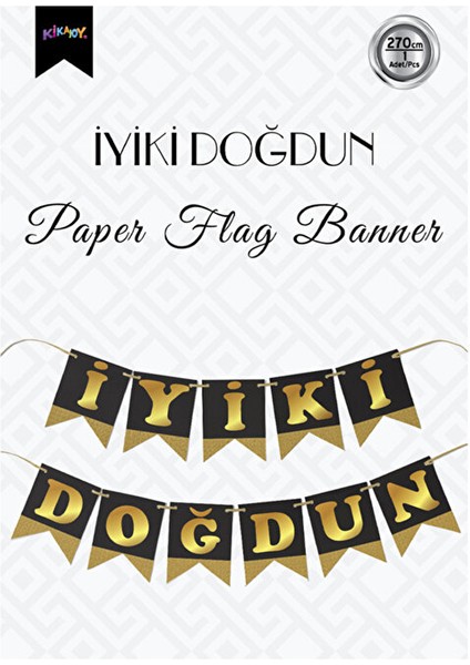 Iyi Ki Doğdun Harf Afiş -Simli Siyah Altın-
