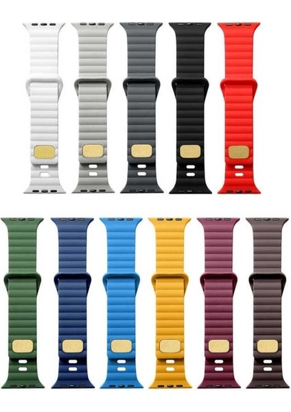 Apple Watch 2/3/Ultra Uyumlu Kordon Silikon Metal Tokalı Kayış, Gri fiyatları