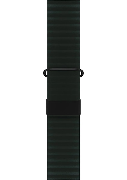 Apple Watch 2/3/4/5/6/7/8 Se 38-40-Uyumlu Kordon Deri Mıknatıslı Metal Tokalı Kayış, Koyu Yeşil fırsatları