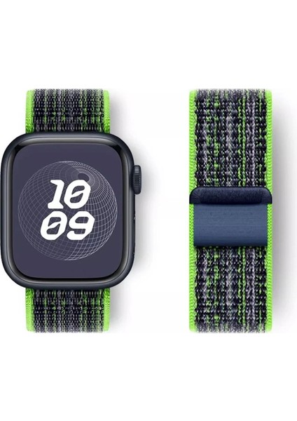 Apple Watch 2/3/Ultra Uyumlu Kordon Hasır Örgü Spor Nike Kayış, Yeşil
