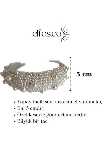 Ivory Elfosco Atelier Incili Tasarım El Yapımı Taç Doğum Günü & Gelin & Nişan & Söz & Özel Günler