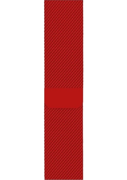 Apple Watch 2/3/4/5/6/7/8/9/se Ultra Uyumlu Kordon Hasır Metal Mıknatıs Kayış, Kırmızı