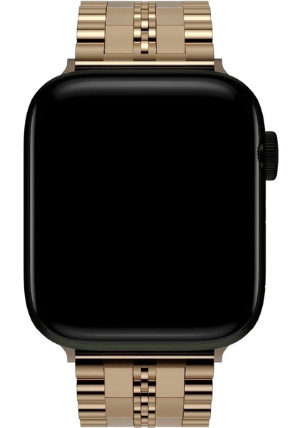 Apple Watch 3/Ultra Uyumlu Kordon Paslanmaz Metal Geçmeli Kayış, Rose Gol modelleri