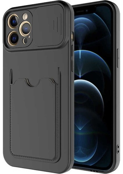 Apple iPhone 12 Pro Uyumlu Kılıf Kartix Kapak, Siyah
