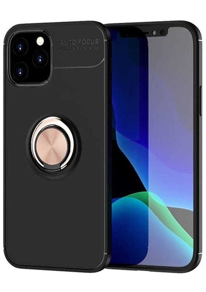 Apple iPhone 12 Pro Max Uyumlu Kılıf Ravel Silikon Kapak, Siyah-Rose Gold