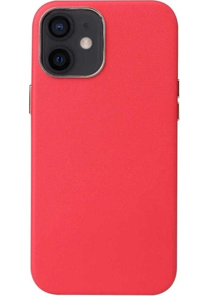 Apple iPhone 12 Mini Uyumlu Kılıf Leathersafe Wireless Kapak, Kırmızı