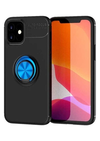 Apple iPhone 12 Mini Uyumlu Kılıf Ravel Silikon Kapak, Siyah-Mavi