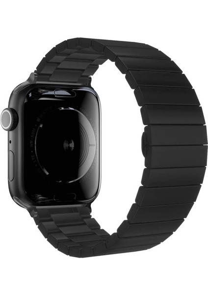 Apple Watch 3/Ultra Uyumlu Kordon Metal Paslanmaz Klipsli Kayış, Siyah fiyatları