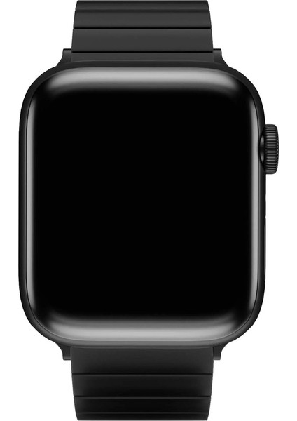 Apple Watch 3/Ultra Uyumlu Kordon Metal Paslanmaz Klipsli Kayış, Siyah modelleri